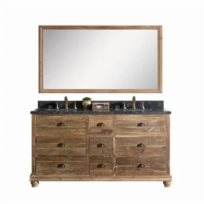 Vann byen te fe Old Fir Solid Bwa Marble kabine twalet