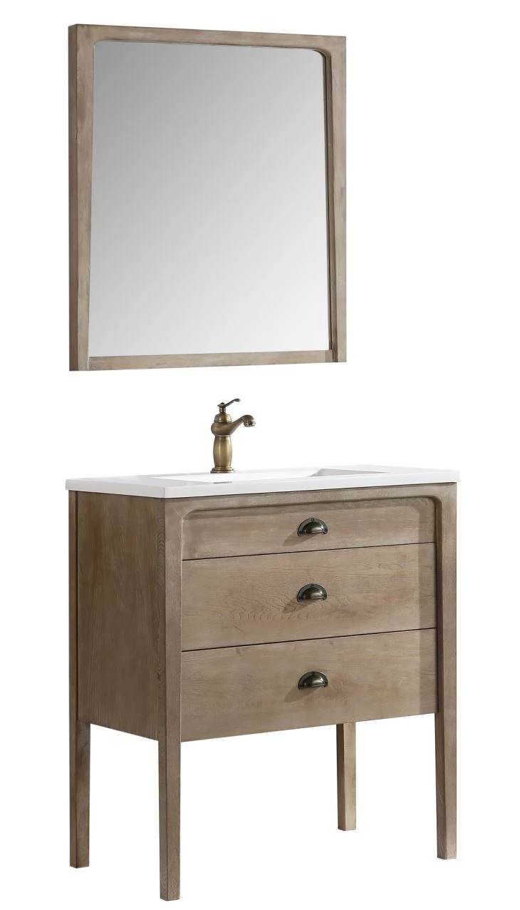 Simple Antique Wooden Bathroom Cabinet